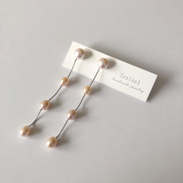 淡水真珠：pearl chain pierce 5枚目の画像