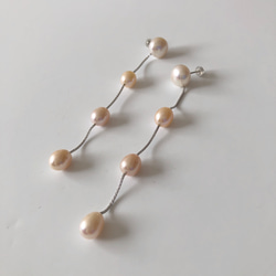 淡水真珠：pearl chain pierce 2枚目の画像