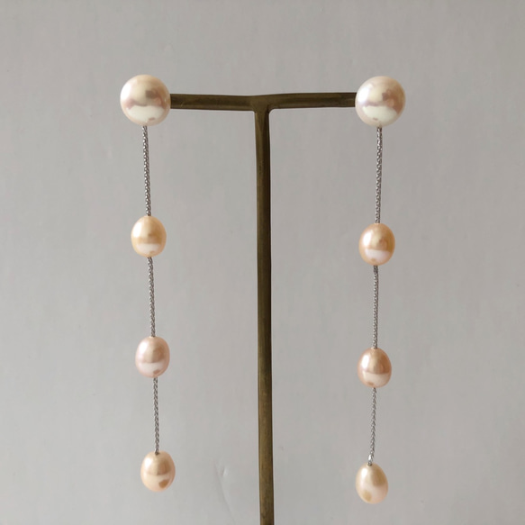 淡水真珠：pearl chain pierce 3枚目の画像