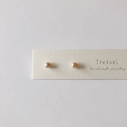 淡水真珠：button pearl pierce[K14GF] 2枚目の画像