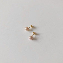 淡水真珠：button pearl pierce[K14GF] 3枚目の画像