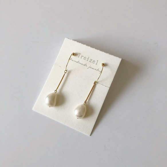 淡水真珠：baroque pearl hoop earring 2枚目の画像