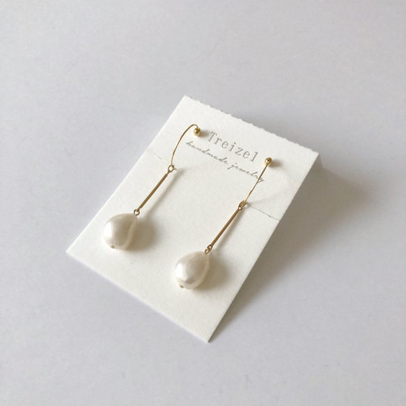 淡水真珠：baroque pearl hoop earring 3枚目の画像