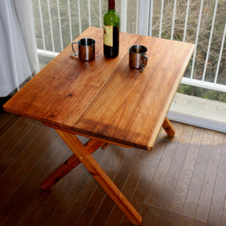 93cm✕40cm高さ70cm　頑丈杉無垢板のシンプルな折りたたみテーブル机 8枚目の画像