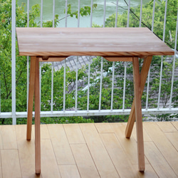 80cm✕50cm高さ58cm　杉無垢板のシンプルな折りたたみテーブル机★ガーデンテーブル☆アウトドアテーブル 2枚目の画像