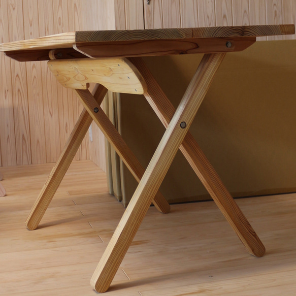 一枚板 無垢材 杉板 折りたたみ ローテーブル サイドテーブル　紀州杉　無節 一枚板 無垢材 杉板 折りたたみ ローテーブル サイドテーブル