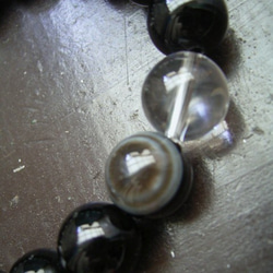 龍彫水晶ｘ黒水晶・モリオンｘ天眼石ｘ水晶ブレスレット　天然石 3枚目の画像