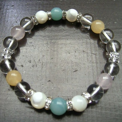 ⭐︎【極上品】天然 マルチカラークンツァイト ブレスレット 15.5mm