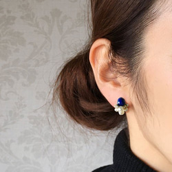 14kgf Lapis Lazuri和Swarovski Bijou Pierce 第4張的照片