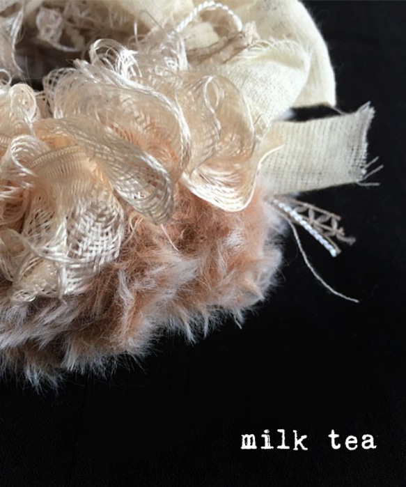 柔軟的裝飾髮帶，配以古董蕾絲，淚布和人造皮草[lam-37] 第5張的照片