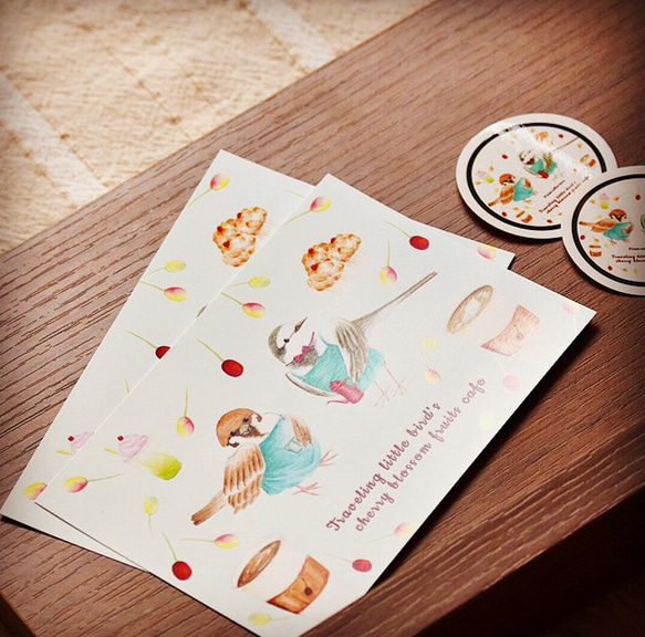 旅する小鳥の桜の実カフェ ポストカード5枚セット【個別発送】 10枚目の画像