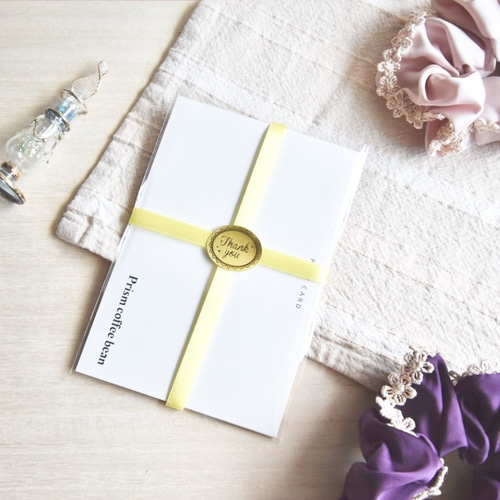 ポストカードアソート5枚 & ステッカー1枚 セット リボン