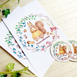 森の木の実のボタニカルカフェ ポストカード2枚 ＆ ステッカー2枚 セット【個別発送】 2枚目の画像