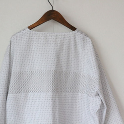 着物リメイク　白絣浴衣合せひとつボタンシャツ　メンズ 8枚目の画像