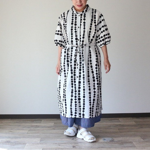 191　手染め大輔　着物リメイク　夏用絽　ワンピース　萩　兎　L〜フリーサイズ 191 手染め大輔 着物リメイク 夏用絽 ワンピース 萩 兎 L