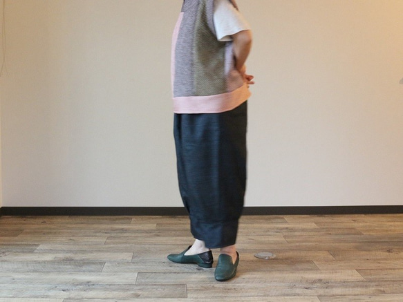 着物リメイク　亀甲大島紬バルーンパンツ 4枚目の画像