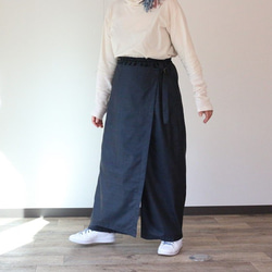 着物リメイク　亀甲大島紬ラップパンツ 1枚目の画像