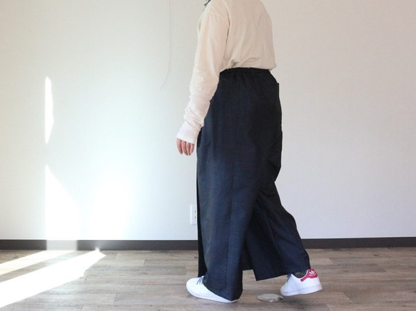 着物リメイク　亀甲大島紬ラップパンツ 4枚目の画像
