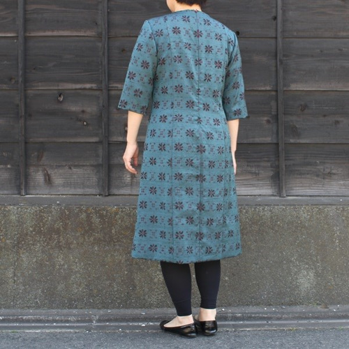 着物リメイク 紬ワンピースシャツカラー Lサイズ 【公式通販】