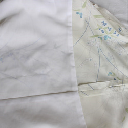 着物リメイク　夏草絽のパフ袖ブラウス　２Ｌ 5枚目の画像