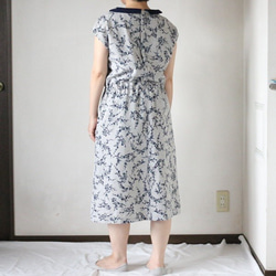 着物リメイク　枝梅浴衣フレンチスリーブワンピース 5枚目の画像