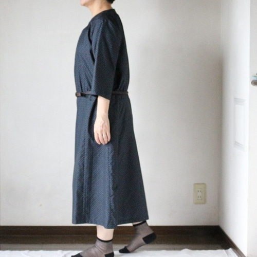 着物リメイク 七宝繋ぎ泥大島レトロワンピース ワンピース