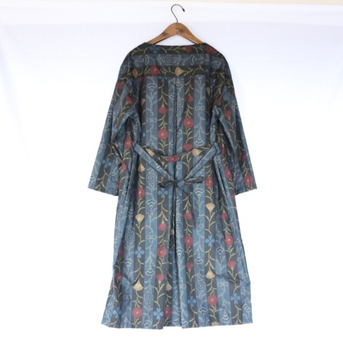 着物リメイク 縦縞に花柄大島紬ラップコート コート ウサギ洋裁店 通販