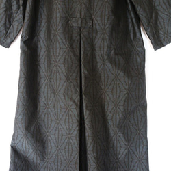 着物リメイク　麻の葉大島紬オープンカラーワンピース 10枚目の画像