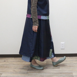 着物リメイク　大島紬と色とりどりのラップスカート 3枚目の画像