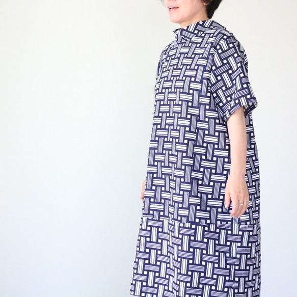 着物リメイク☆336上質紬コクーンワンピース／サイズL～LL 着物リメイク☆336上質紬コクーンワンピース／サイズL～LL