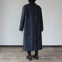 着物リメイク　麻の葉大島紬オープンカラーコート 4枚目の画像