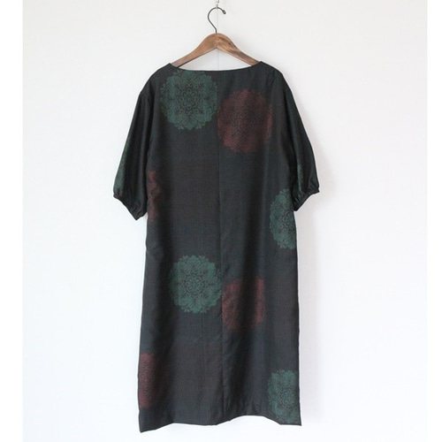 ★着物リメイク/大島紬/スタンドカラー/ノースリーブ/ワンピース/7マルキ★ ☆着物リメイク/大島紬/スタンドカラー/ノースリーブ/ワンピース