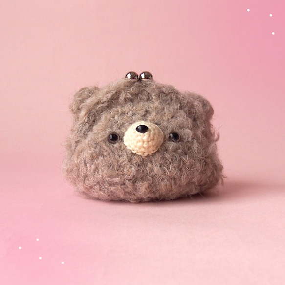 littlebee☆あみぐるみふわもこプードル☆がま口ポーチ がま口
