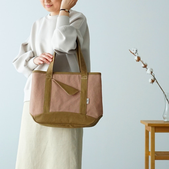 Sable / Brown Beige x Pink Beige [定做] Trocco 帆布包 第1張的照片