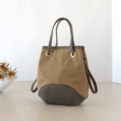 Puppy / Brown Beige × Khaki [Made-to-Order] Trocco 帆布包 第1張的照片