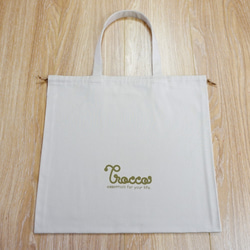 抽繩式簡單手提包 (M) / 象牙色 [Made to order] Trocco 帆布包 第2張的照片