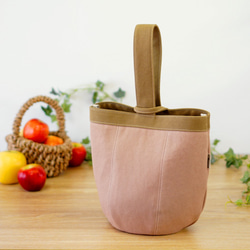 Apple / Pink Beige x Brown Beige [定做] Trocco 帆布包 第1張的照片