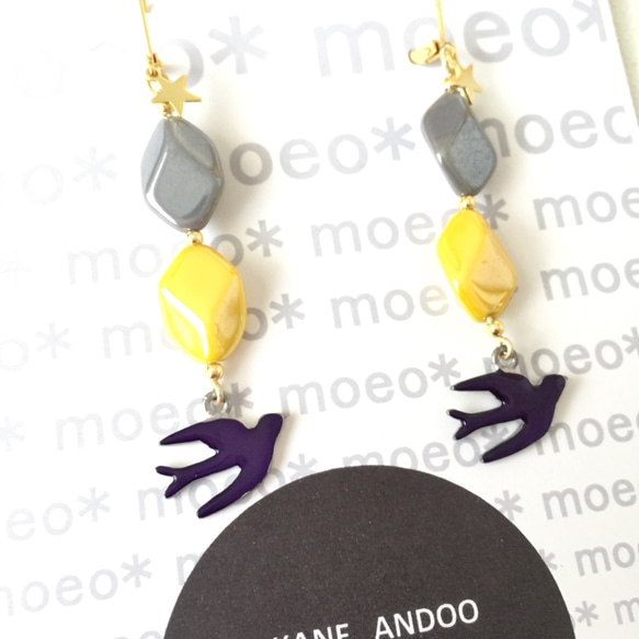 SALE＊Agréable✳︎bird✳︎ yellow×gray 3枚目の画像