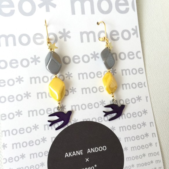 SALE＊Agréable✳︎bird✳︎ yellow×gray 4枚目の画像