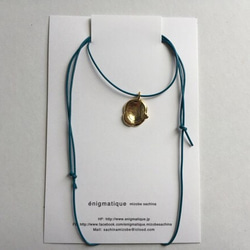 é-uzu necklace 革紐 turquoise blue 1枚目の画像