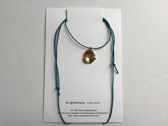 é-uzu necklace 革紐 turquoise blue 1枚目の画像