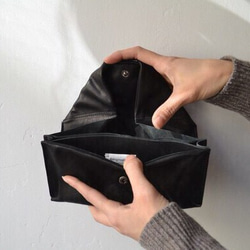 SIWA : leather wallet. black 3枚目の画像