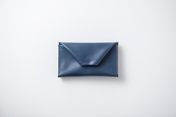 muji leather wallet.blue 1枚目の画像