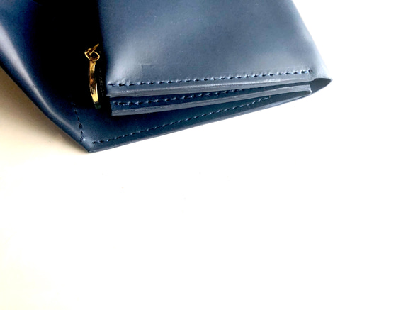 muji leather wallet.blue 3枚目の画像