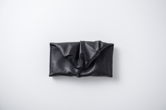siwa leather wallet. navy 1枚目の画像
