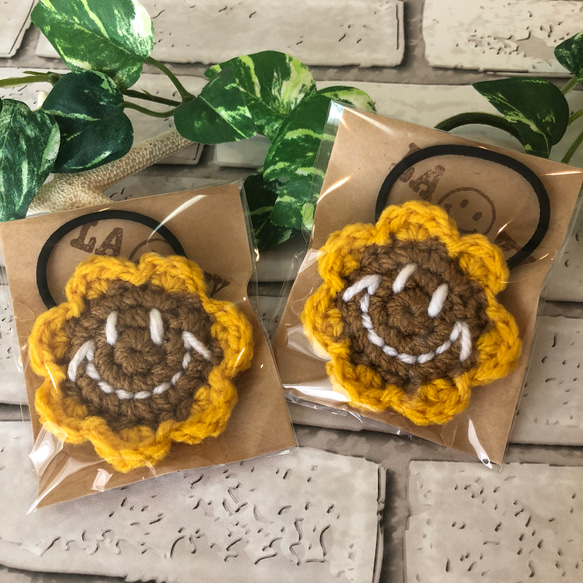 ヘアゴム　ベビーヘアクリップ　ニコちゃんひまわり１〜２ ヘアゴムベビーヘアクリップニコちゃんひまわり1〜2