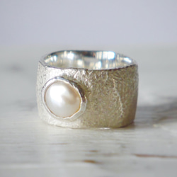 simple wide pinky ring（sv＊baroque pearl）★シンプル★ワイド★シルバー★ピンキー★ 1枚目の画像