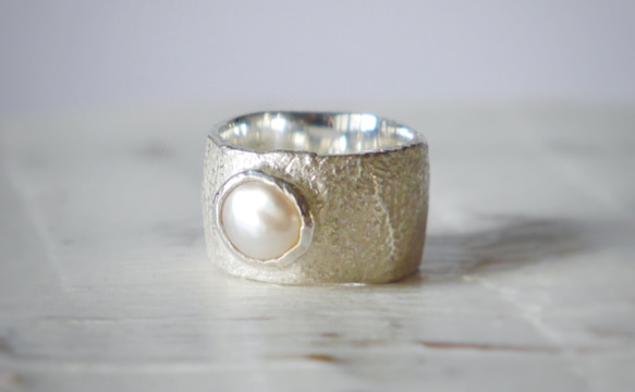 simple wide pinky ring（sv＊baroque pearl）★シンプル★ワイド★シルバー★ピンキー★ 1枚目の画像