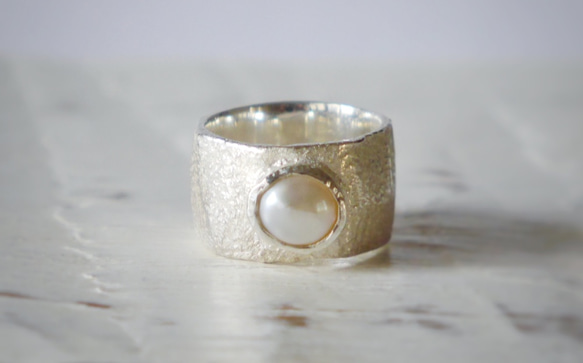 simple wide pinky ring（sv＊baroque pearl）★シンプル★ワイド★シルバー★ピンキー★ 2枚目の画像