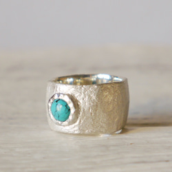 再販★simple wide pinky ring（sv＊turquoise）★シンプル★ワイド★シルバー★ピンキー 1枚目の画像